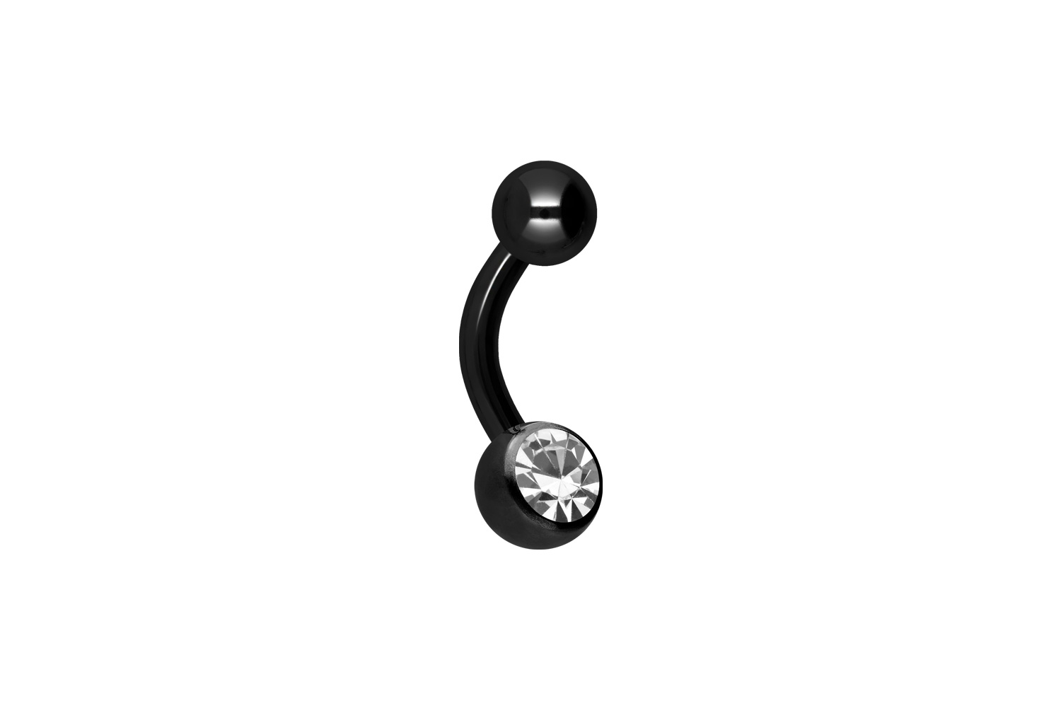 Chirurgenstahl Mini Bananabell Piercing KRISTALL